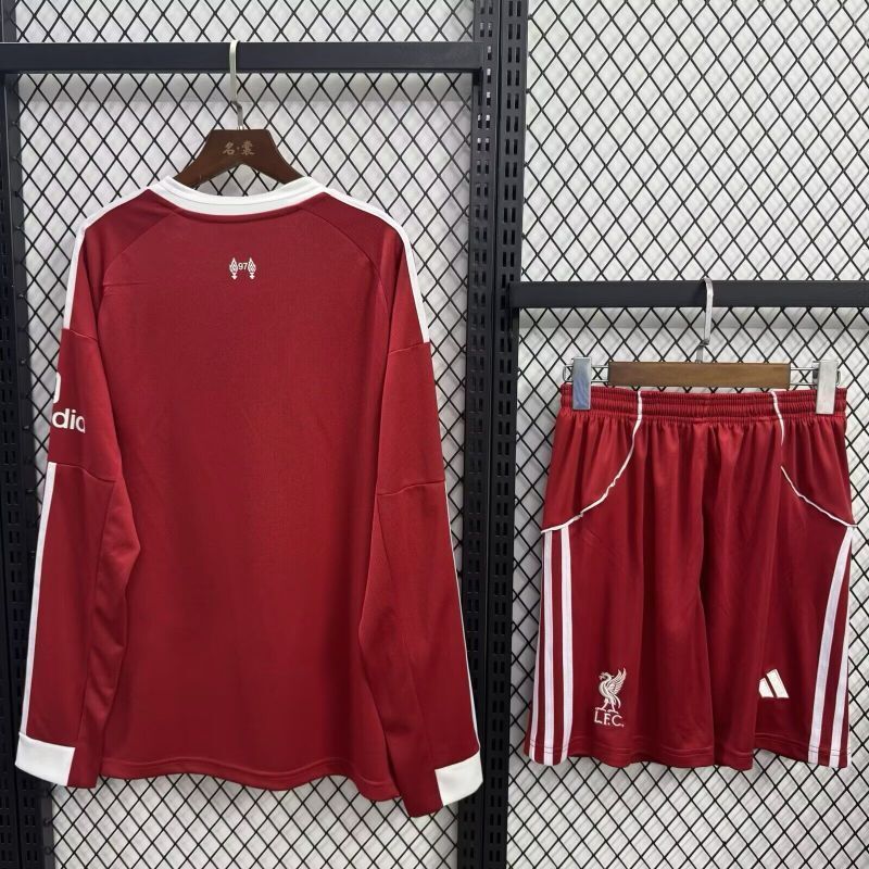 25-26 Liverpool  Home Long Sleeve Kids Set
