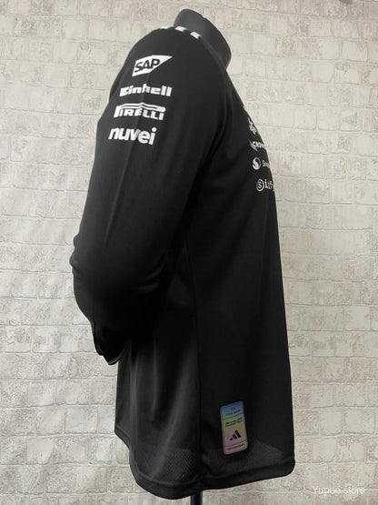 2026 F1 Mercedes-AMG Petronas F1 Team Black with Teal Trim Long Sleeve Shirt