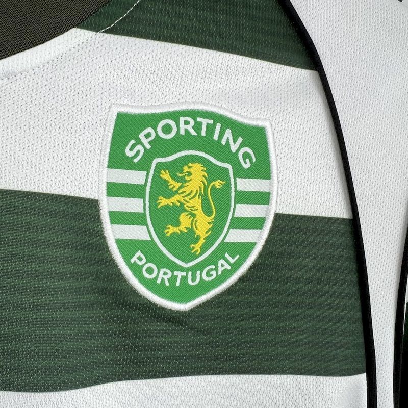 02-03 Sporting Lisbon home long sleeve retro Jersey