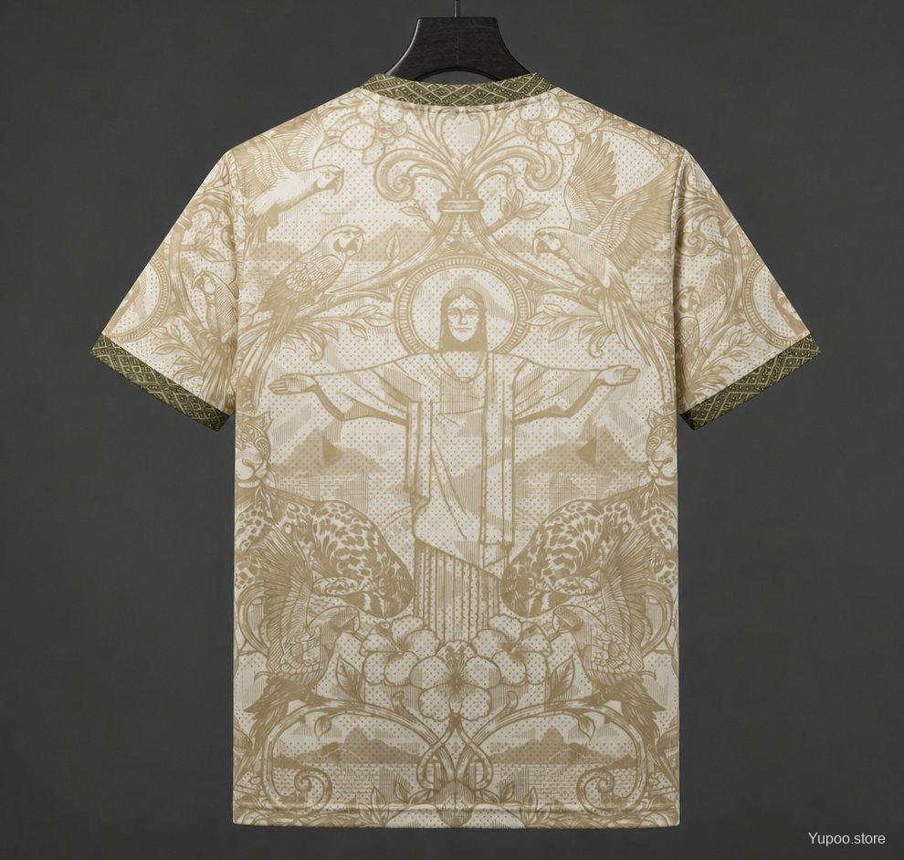 Brazil 2026 World Cup Jesus Gold Cream Jersey
