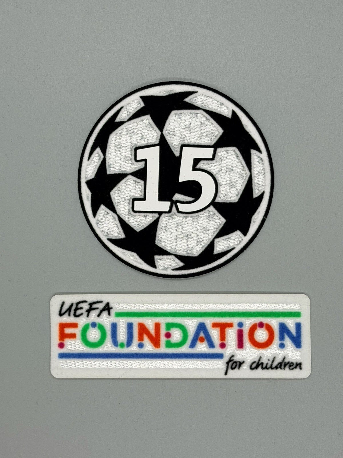26-27 UCL Starball 15 Times Winner + UEFA Foundation Patch Set